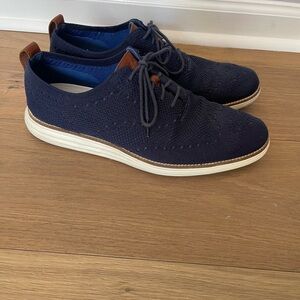 Cole Haan Dark Blue Knit Oxfords